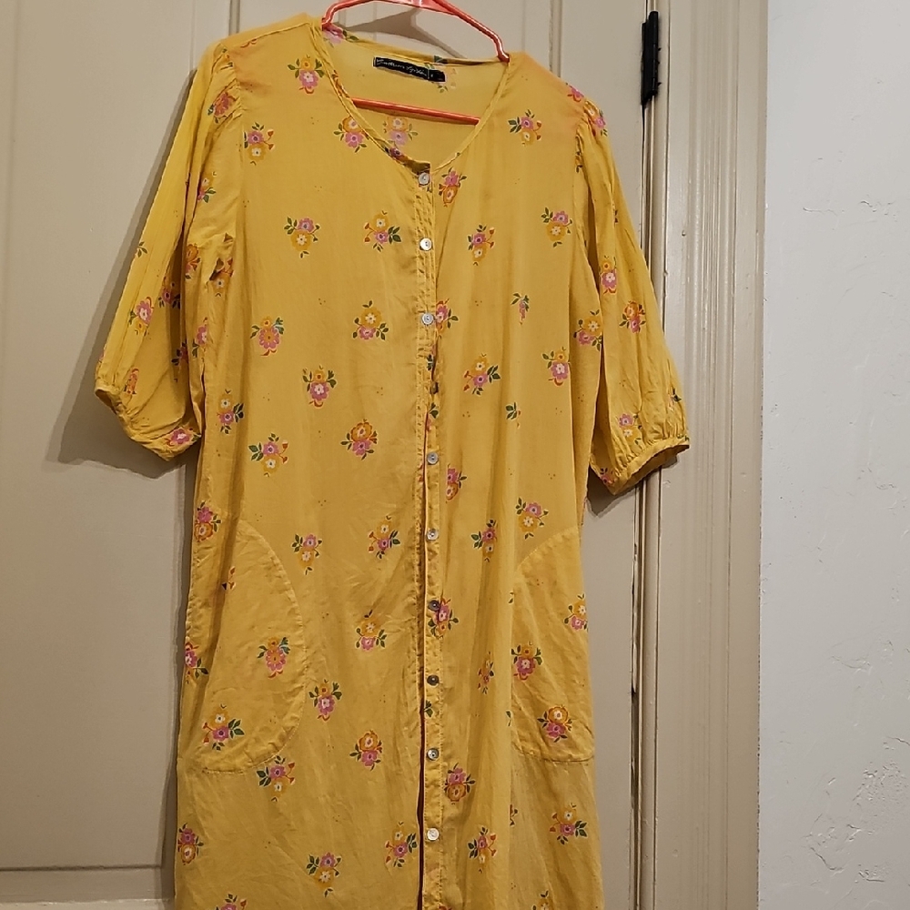 Gudrun Sjoden Yellow Floral Midi Dress